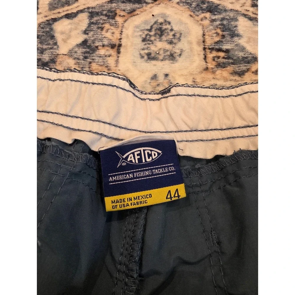 AFTCO Men's Size 44 The Original Fishing Shorts in Blue Pockets Boating